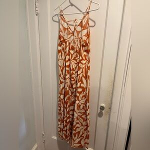 H&M Orange and White Patterned Maxi Dress